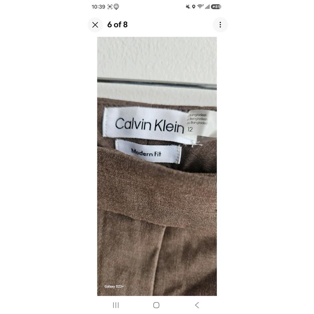 Calvin Klein Modern Fit Mid Rise Wide Leg Classic Career Wear Pants Sise 12 - Picture 13 of 15